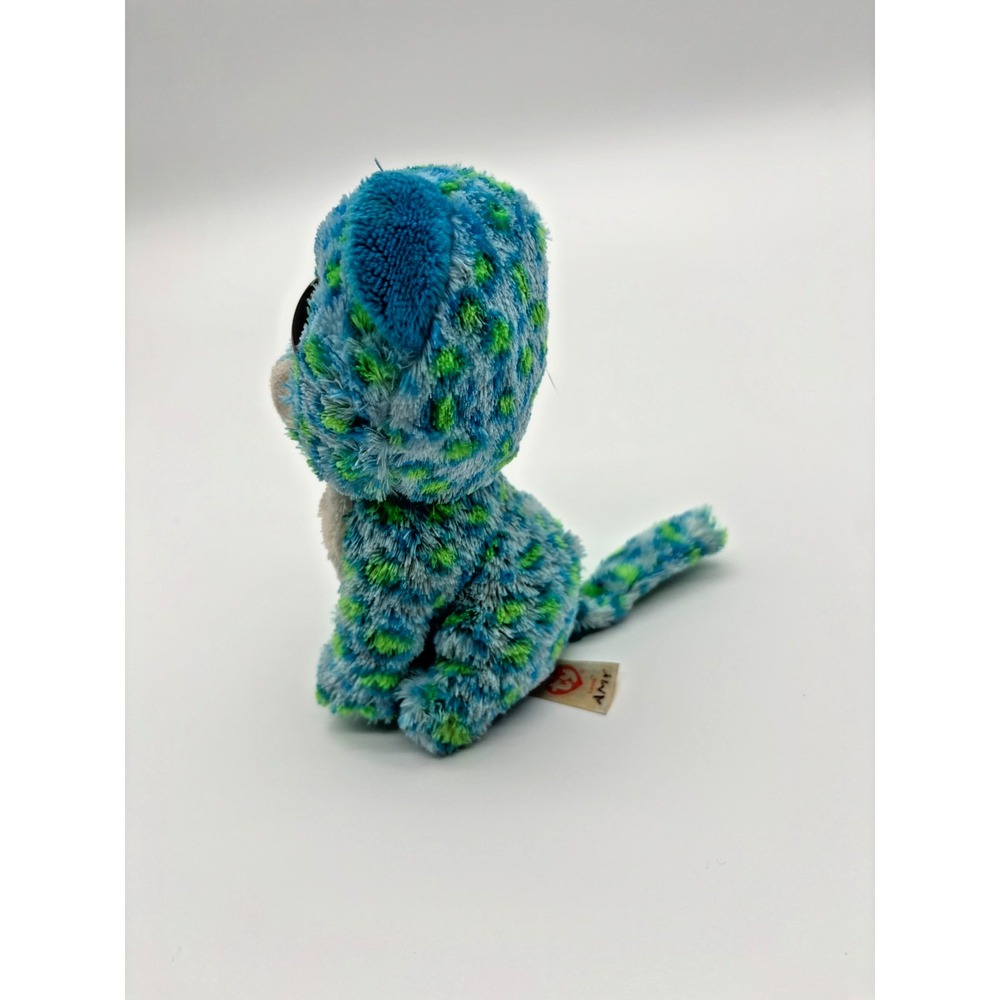 TY Beanie Boos ~2015~Leona Plush No Tag Leopard CUTE Green Blue - Picture 3 of 6
